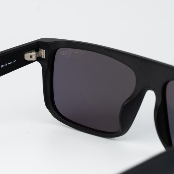 Tom Ford PHILIPPE Men Sunglasses Matte Black Polarized Rectangle FT0999-N/S 02D - Picture 7 of 11